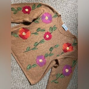 Vintage Victoria Painted Flower Sweater